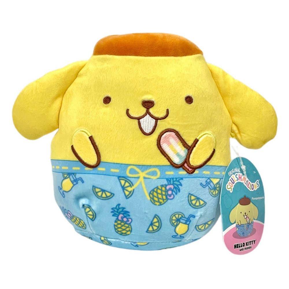 SQUISHMALLOWS Official Kellytoy Plush 6.5 Inch Pompompurin by Sanrio NWT